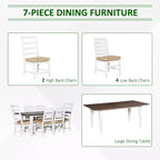 Set da pranzo da giardino per 6, Set di mobili da esterno con tavolo e sedie, cuscini, foro per ombrellone per giardino o piscina
