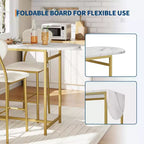 Set da pranzo espandibile a 3 pezzi per 2, con ripiani e portabottiglie. Tavolo e sedie per cucina piccola, appartamento, bar.