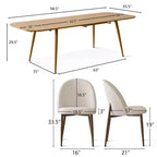Set da pranzo espandibile da 9 pezzi, tavolo allungabile da 240 cm effetto legno e 8 comode sedie con schienale curvo per cucina o sala da pranzo