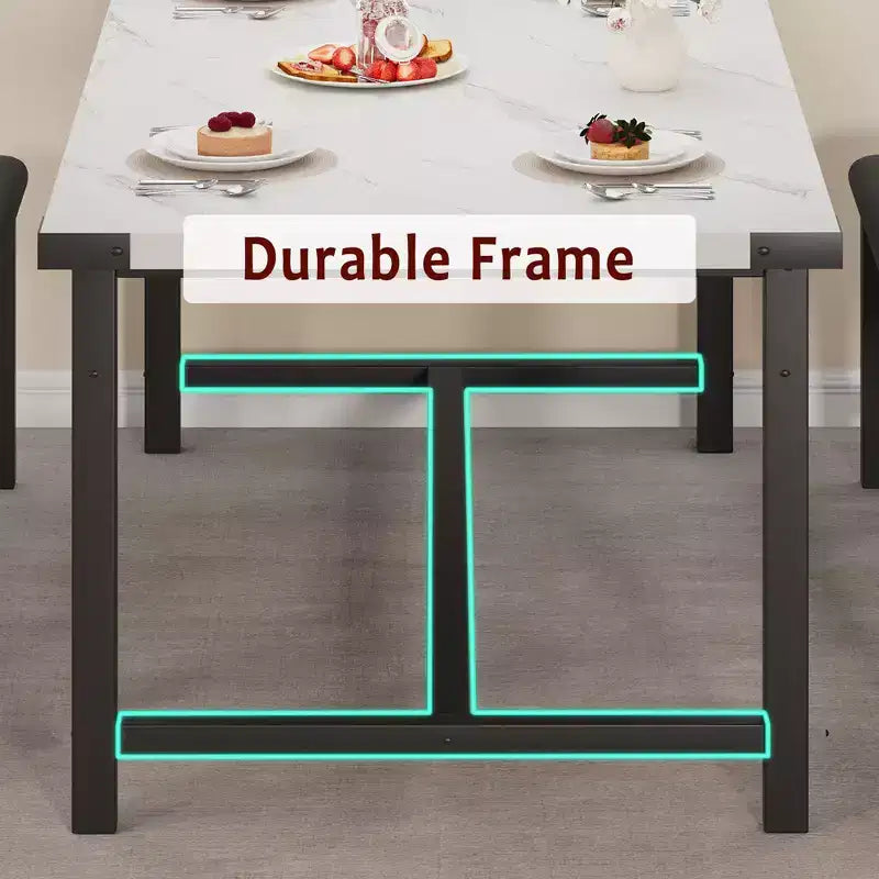 Set da Tavolo da Pranzo Estensibile 3 Pezzi con 2 Panche Imbottite, Set Dinette in Legno con Struttura in Metallo per 4-8 Persone, Cucina per Piccoli Spazi
