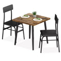 Dining Table Set for 4, Wood Kitchen Table with 4 Upholstered Chairs, Space-Saving Kitchen and Dining Room Furniture for Small Spaces, Apartment