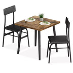 Dining Table Set for 4, Wood Kitchen Table with 4 Upholstered Chairs, Space-Saving Kitchen and Dining Room Furniture for Small Spaces, Apartment