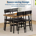 Set da tavolo da pranzo per 4 persone, tavolo da cucina in legno con 4 sedie imbottite, mobili salvaspazio per cucina e sala da pranzo per piccoli ambienti, appartamento