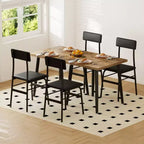 Set da tavolo da pranzo per 4 persone, tavolo da cucina in legno con 4 sedie imbottite, mobili salvaspazio per cucina e sala da pranzo per piccoli ambienti, appartamento