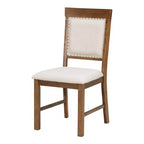 Set Tavolo da Pranzo per 4 Persone in Stile Rustico, Tavolo da Pranzo Rotondo Allungabile in Legno e 4 Sedie Imbottite, Set da Pranzo Retrò per Cucina