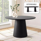 Set tavolo da pranzo allungabile da 47-83 pollici per 6 persone, tavolo nero e poltrone in ciniglia con gambe in metallo dorato, perfetto per sale da pranzo moderne