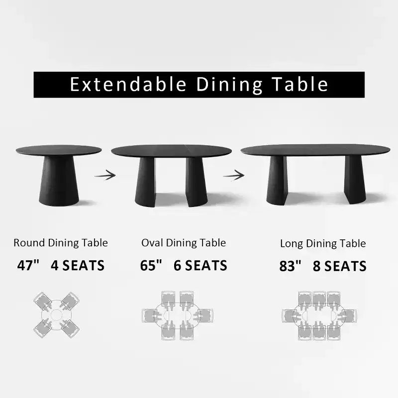 Set tavolo da pranzo allungabile da 47-83 pollici per 6 persone, tavolo nero e poltrone in ciniglia con gambe in metallo dorato, perfetto per sale da pranzo moderne