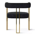 Set tavolo da pranzo allungabile da 47-83 pollici per 6 persone, tavolo nero e poltrone in ciniglia con gambe in metallo dorato, perfetto per sale da pranzo moderne