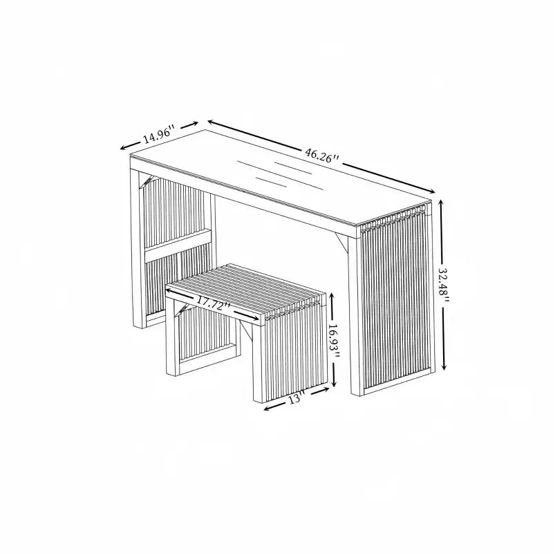 Set da tavolo e panca in legno di pino naturale con piano in vetro temperato, mobile versatile per ingresso, cucina, soggiorno