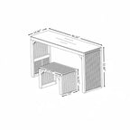Set da tavolo e panca in legno di pino naturale con piano in vetro temperato, mobile versatile per ingresso, cucina, soggiorno