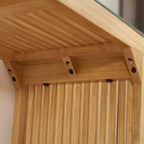 Set da tavolo e panca in legno di pino naturale con piano in vetro temperato, mobile versatile per ingresso, cucina, soggiorno