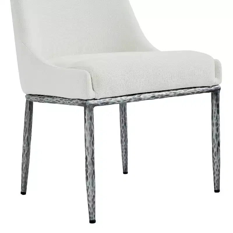 Set da pranzo Linnea Industrial da 5 pezzi con sedie imbottite e tavolo rotondo con base a piedistallo
