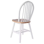 Set tavolo da pranzo Sorella 5 pezzi Naturale/Bianco - Tavolo rotondo con ante a ribalta, Legno massello, 4 sedie Windsor