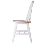 Set tavolo da pranzo Sorella 5 pezzi Naturale/Bianco - Tavolo rotondo con ante a ribalta, Legno massello, 4 sedie Windsor