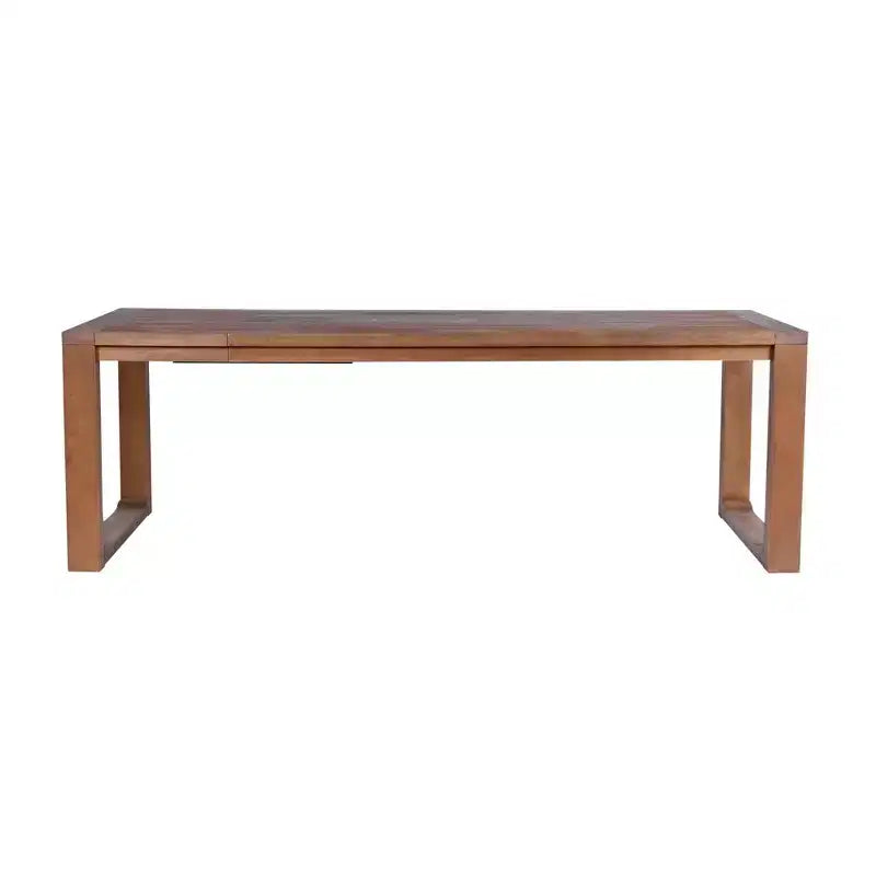 Set da 6 pezzi tavolo da pranzo allungabile Rasmus Castagno - Legno di acacia, sedie in similpelle, panca inclusa