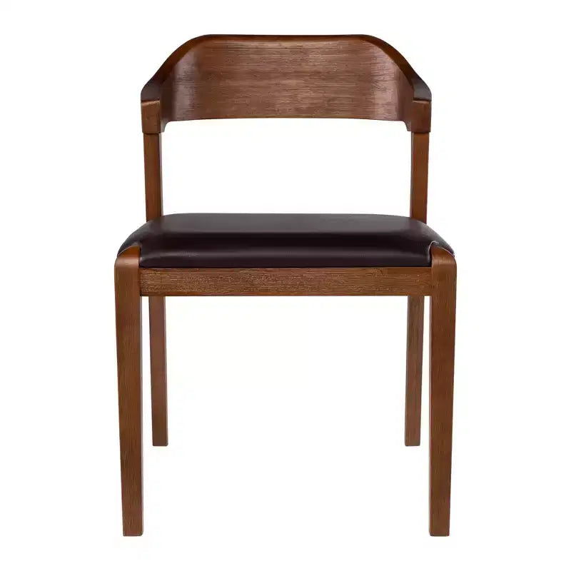 Set da 6 pezzi tavolo da pranzo allungabile Rasmus Castagno - Legno di acacia, sedie in similpelle, panca inclusa