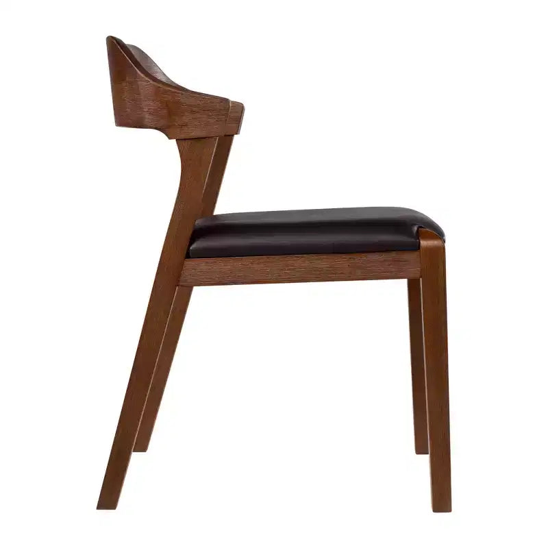 Set da 6 pezzi tavolo da pranzo allungabile Rasmus Castagno - Legno di acacia, sedie in similpelle, panca inclusa