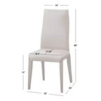 Set da pranzo moderno Nelda 5 pezzi 59" con tavolo rotondo color legno chiaro e sedie da pranzo in pelle color tortora