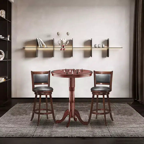 Set da 3 pezzi tavolo da pub Tavolo rotondo altezza bar da 30'' e 2 sgabelli da bar girevoli