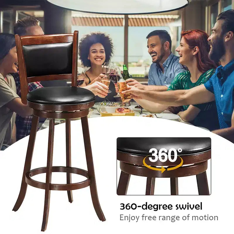 Set da 3 pezzi tavolo da pub Tavolo rotondo altezza bar da 30'' e 2 sgabelli da bar girevoli