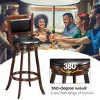Set da 3 pezzi tavolo da pub Tavolo rotondo altezza bar da 30'' e 2 sgabelli da bar girevoli