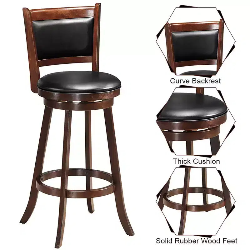 Set da 3 pezzi tavolo da pub Tavolo rotondo altezza bar da 30'' e 2 sgabelli da bar girevoli