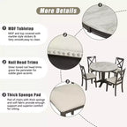 Set da pranzo 5 pezzi con tavolo in legno massello e 4 sedie, grigio