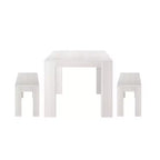 Set tavolo da pranzo moderno in legno massello con 2 panche per 6 persone