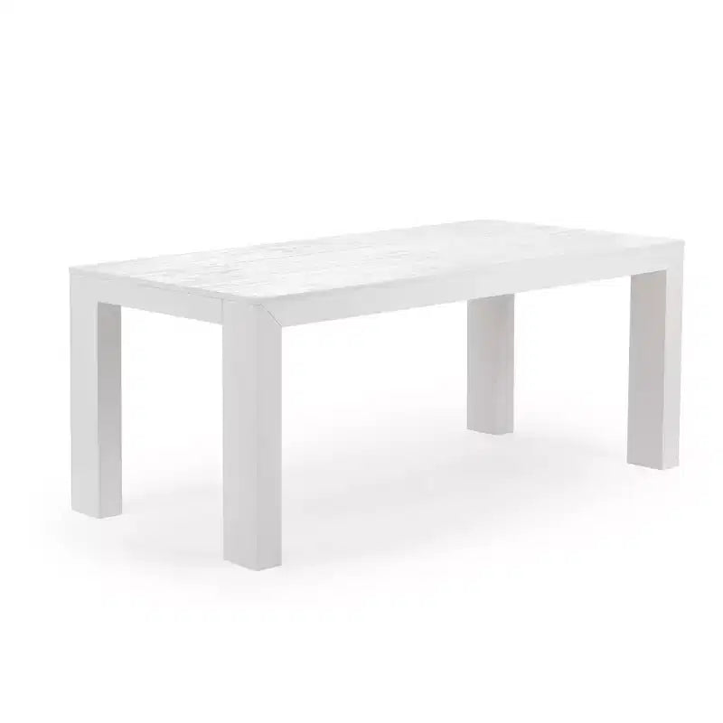 Set tavolo da pranzo moderno in legno massello con 2 panche per 6 persone