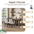 Set tavolo da pranzo 7 pezzi con 6 sedie imbottite