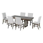 Set tavolo da pranzo 7 pezzi con 6 sedie imbottite