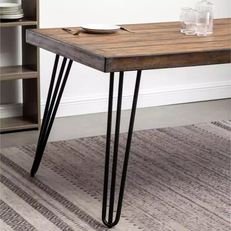 Set da pranzo Aryven Industrial 7 pezzi, Marrone antico