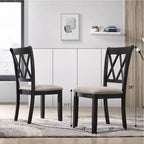 Set da pranzo Arroyo, tavolo da pranzo Hairpin con 4 sedie a croce, nero intenso, 5 pezzi
