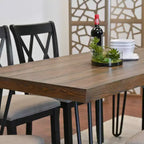 Set da pranzo Arroyo, tavolo da pranzo Hairpin con 4 sedie a croce, nero intenso, 5 pezzi