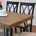 Set da pranzo Arroyo, tavolo da pranzo Hairpin con 4 sedie a croce, nero intenso, 5 pezzi
