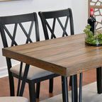 Set da pranzo Arroyo, tavolo da pranzo Hairpin con 4 sedie a croce, nero intenso, 5 pezzi