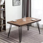 Set da pranzo Arroyo, tavolo da pranzo Hairpin con 4 sedie a croce, nero intenso, 5 pezzi