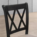 Set da pranzo Arroyo, tavolo da pranzo Hairpin con 4 sedie a croce, nero intenso, 5 pezzi