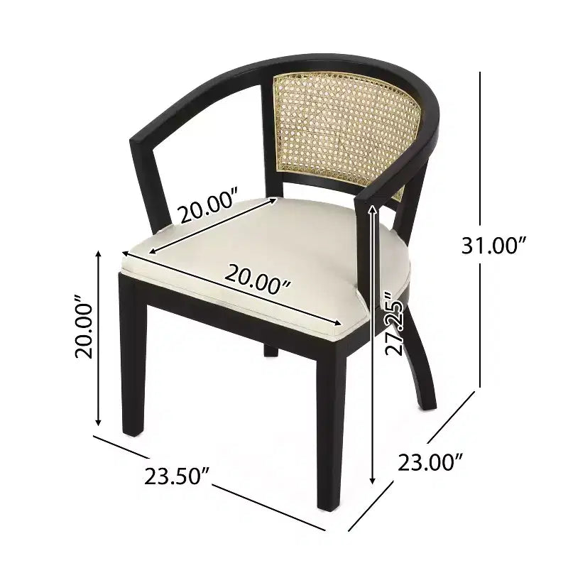 Set da pranzo espandibile tradizionale Delwood a 7 pezzi in legno imbottito e rattan