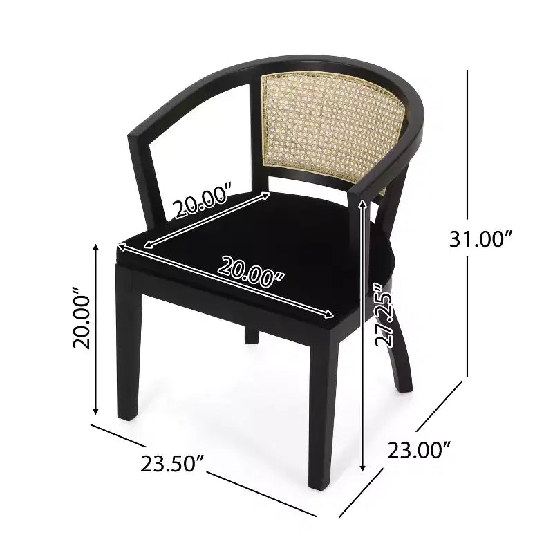 Set da pranzo espandibile tradizionale Delwood a 7 pezzi in legno imbottito e rattan