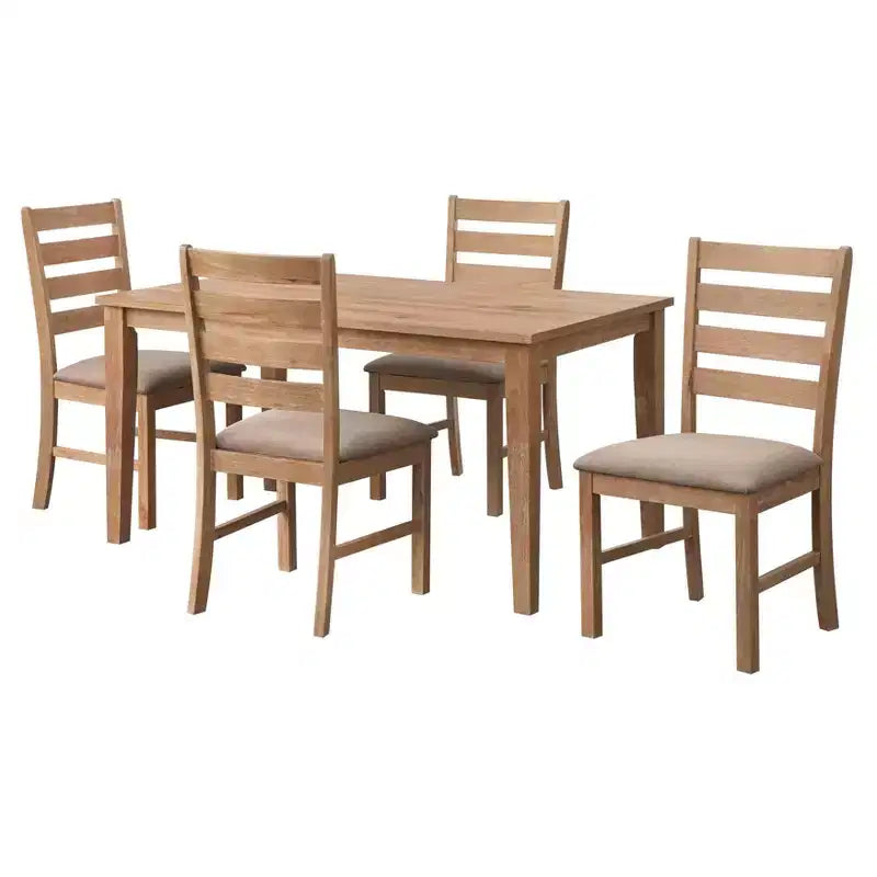 Set da Pranzo Rettangolare Peggy Farmhouse da 5 Pezzi
